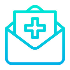 Outline Gradient Love Message icon