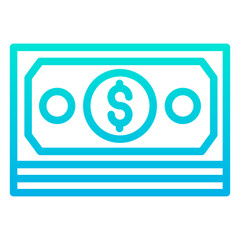 Outline Gradient Dollar Note icon