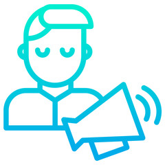 Outline Gradient Man Announcement icon