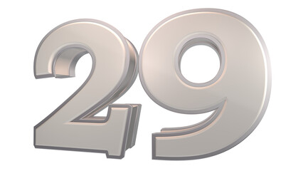 Naklejka premium Creative designwhite 3d number 29