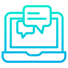 Outline Gradient Laptop Chat icon