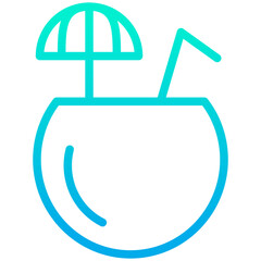 Obraz premium Outline Gradient Coconut icon