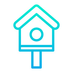 Outline Gradient Bird house icon