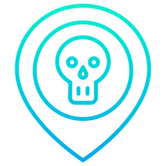 Outline Gradient school map icon