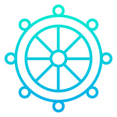 Outline Gradient Ship Nautica icon