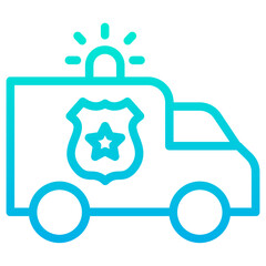 Outline Gradient Police Van icon