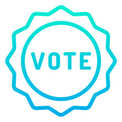 Outline Gradient Stamp Vote icon