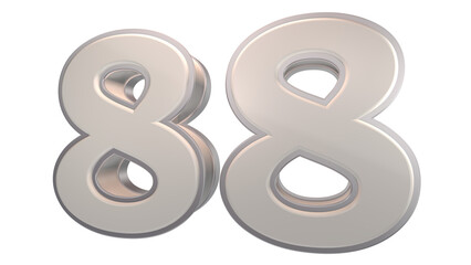Obraz premium Creative designwhite 3d number 88