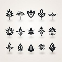 Leaf icon set. Vector design elements for graphic and web design.