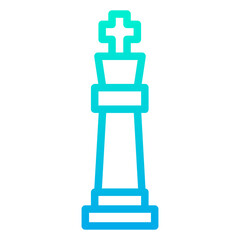 Outline Gradient Chess king icon