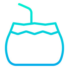 Outline Gradient Coconut icon