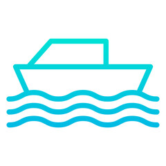 Outline Gradient Boat icon