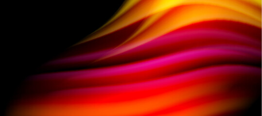 Rainbow color wave lines on black. Techno or business abstract background for posters, covers, banners, brochures, websites