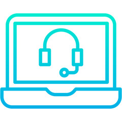 Outline Gradient Laptop Support icon