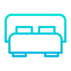 Outline Gradient Valentine Bed icon