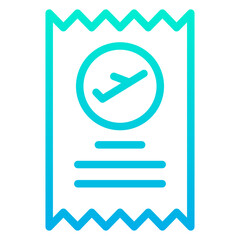 Outline Gradient Flight invoice icon