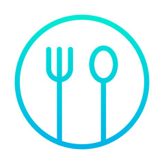 Outline Gradient dinner icon