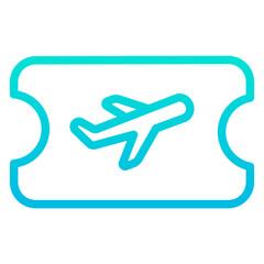 Outline Gradient Travel Ticket icon