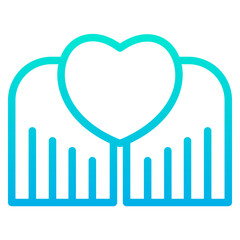 Outline Gradient Love wing icon