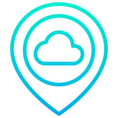 Outline Gradient Clouds Placeholder icon