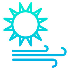 Outline Gradient Day Wind icon