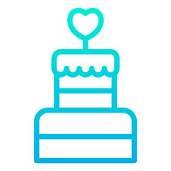 Outline Gradient Valentine Cake icon