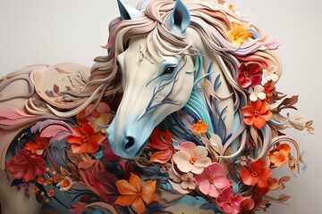horse with a flower