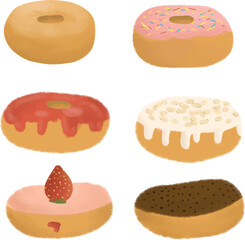 set of donuts with topping