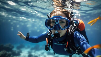 "Oceanic Elegance: A Scuba Diver's Enchanted Journey"