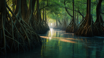Alligator mangrove forest