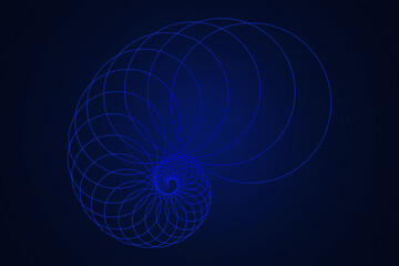 Blue abstract geometry line art