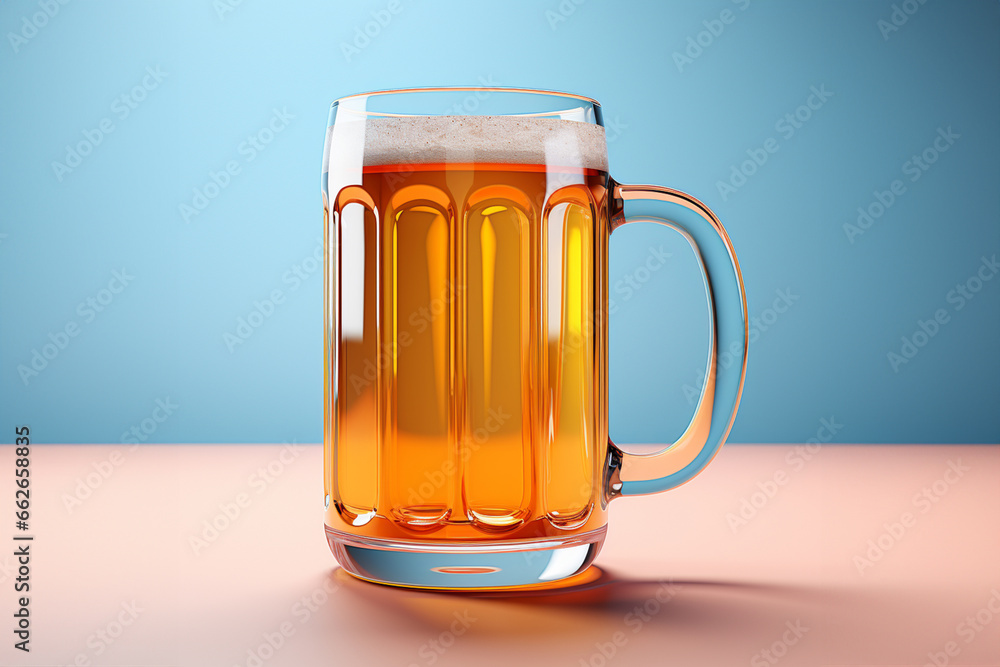 Poster he image utilizes clean lines and bold colors to depict the essential elements of the mug, creating 