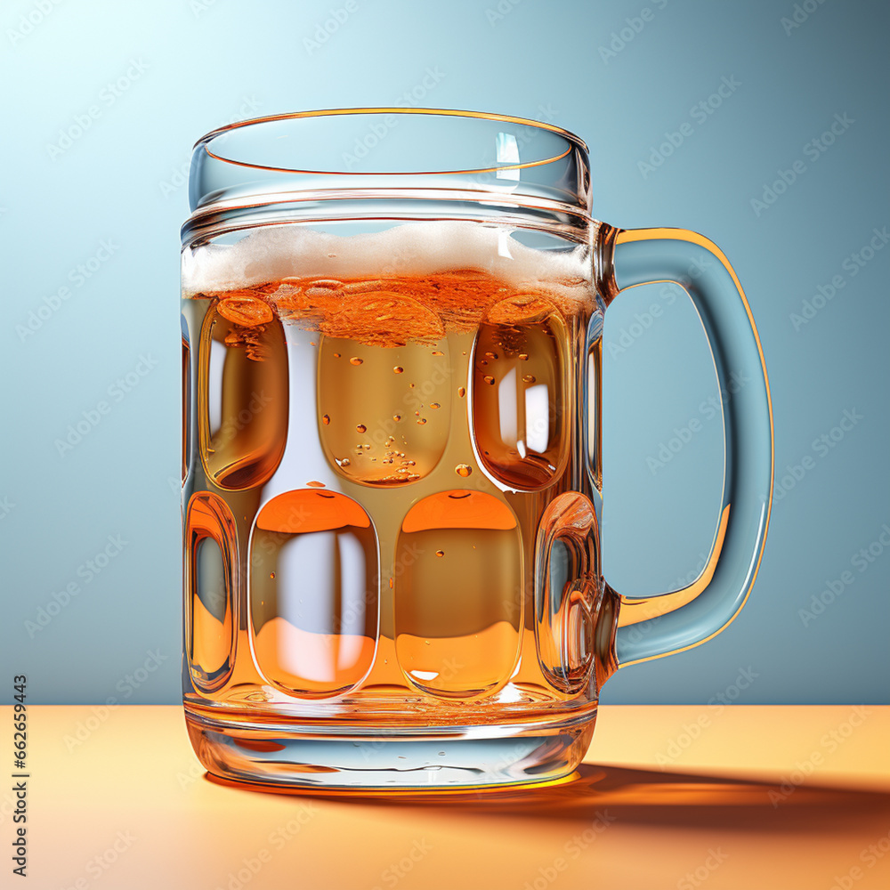 Poster the image utilizes clean lines and bold colors to depict the essential elements of the mug, creating