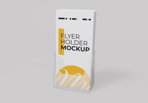 Perspective View Flyer Holder Mockup