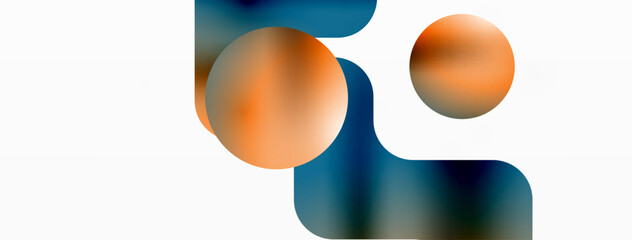Gradient Geometry. Minimalist Fusion of Lines and Circles, Crafting Serene, Captivating Abstract Background