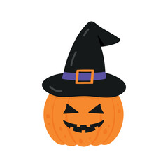 Cute spooky halloween pumpkin vector illustration