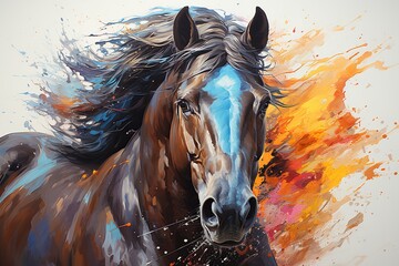 portrait of a horse - obrazy, fototapety, plakaty