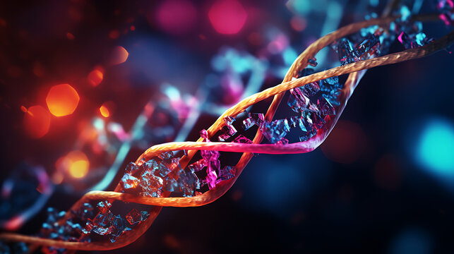 Close-up of Human DNA Helix