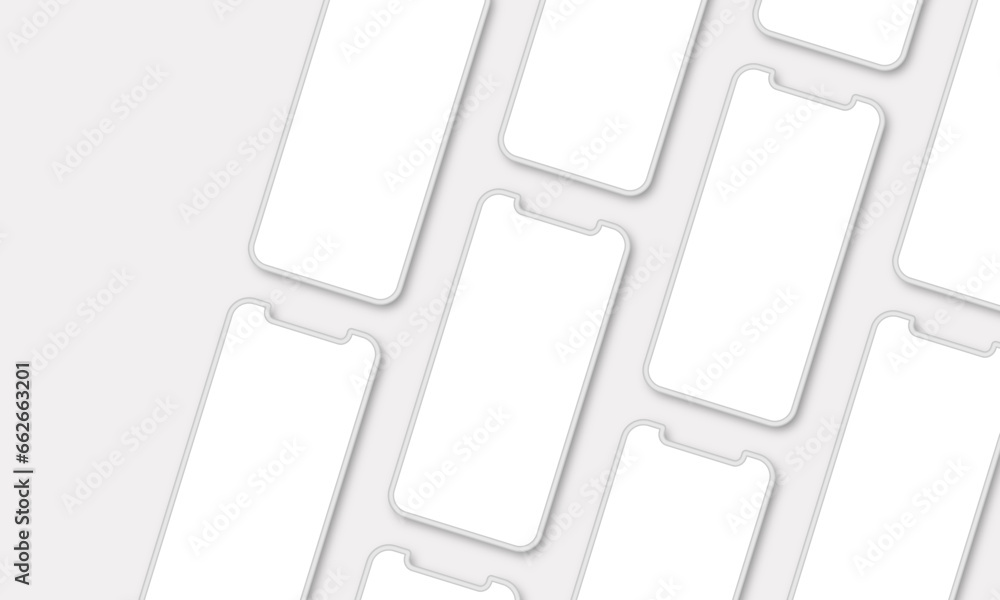 Poster smartphone mockup. modern smartphone design with blank screen. device front view. vector 3d modern