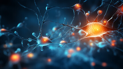 Close-up of Neurons and Brain Cells