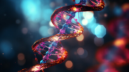 Close-up of Human DNA Helix