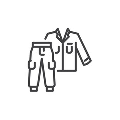 Military uniform line icon