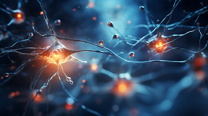 Close-up of Neurons and Brain Cells.