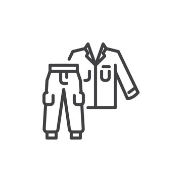 outline clothing set, white background clip art preview
