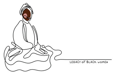  vector illustration of an african american heros. Black history month poster design. black history line art