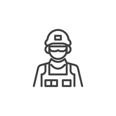 Army soldier line icon