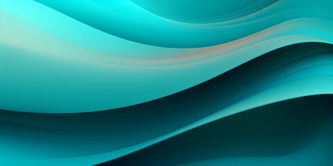turquoise gradient textures with overlapping wavy layers. abstract background illustration with 3d effect