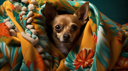 Dog wrapped blanket