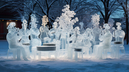 Snowflake Serenade: Melodic Instruments in Ice
