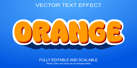 3d text effect orange vector